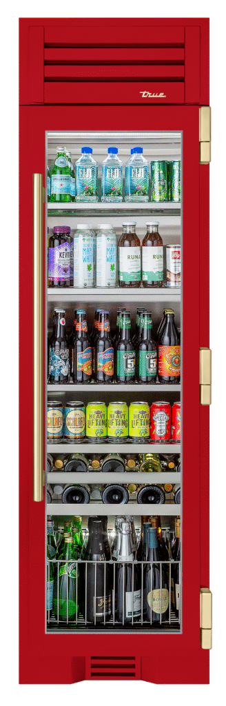 Beverage Column, Right Hinged, Crimson, Gold Hardware TR24BEVRSGA193H08