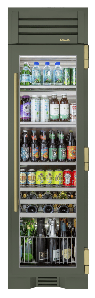 Beverage Column, Right Hinged, Olive, Brass Hardware TR24BEVRSGA238H01