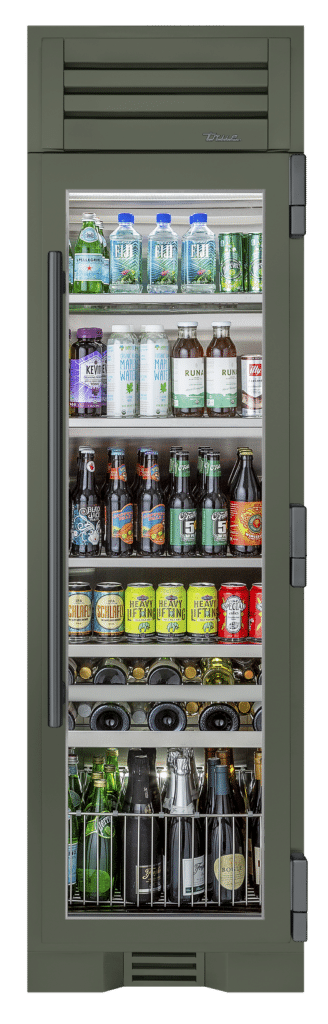 Beverage Column, Right Hinged, Olive, Pewter Hardware TR24BEVRSGA238H05