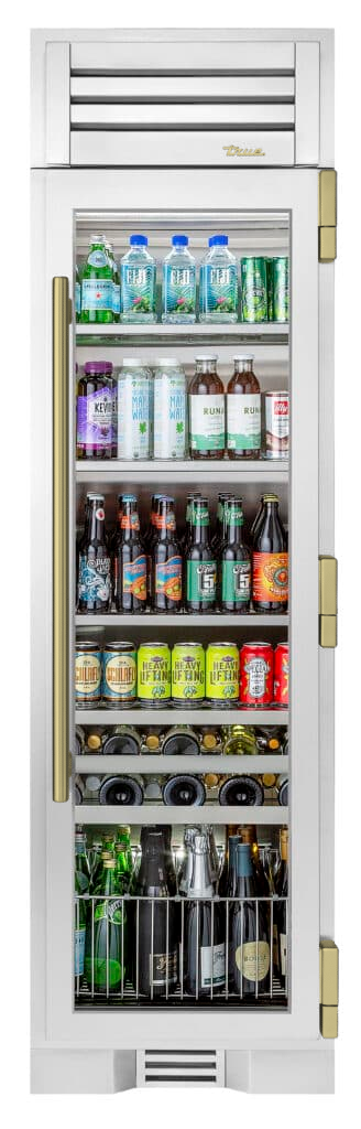 Beverage Column, Right Hinged, Brass Hardware TR24BEVRSGAH01