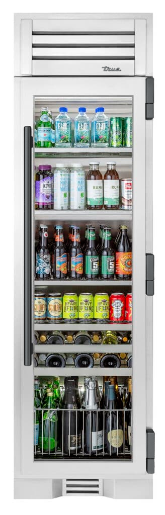 Beverage Column, Right Hinged, Pewter Hardware TR24BEVRSGAH05
