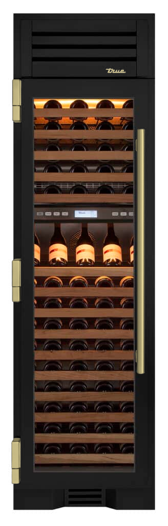 Wine Column, Left Hinged, Matte Black, Brass Hardware TR24DZWLSGA027H01