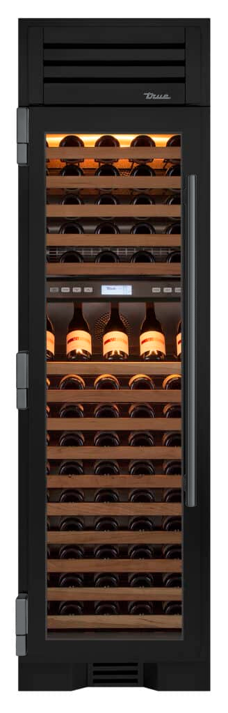 Wine Column, Left Hinged, Matte Black, Pewter Hardware TR24DZWLSGA027H05