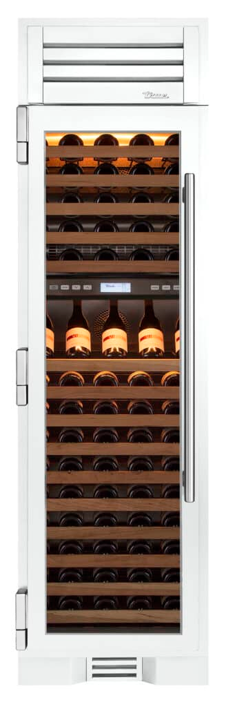 Wine Column, Left Hinged, Matte White, Chrome Hardware TR24DZWLSGA030H02