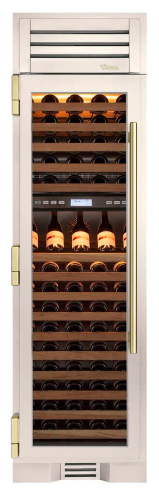Wine Column, Left Hinged, Antique White, Gold Hardware TR24DZWLSGA050H08