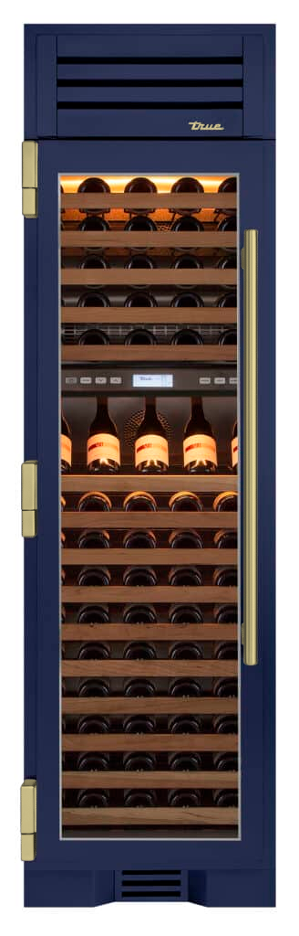 Wine Column, Left Hinged, Cobalt, Brass Hardware TR24DZWLSGA078H01