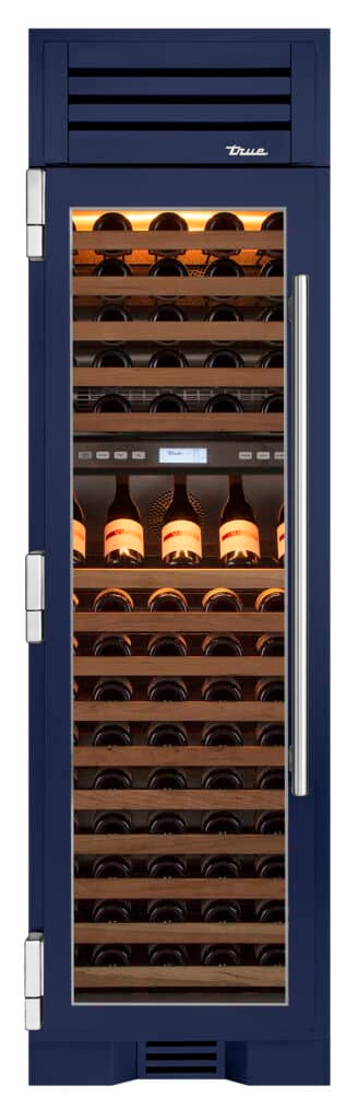 Wine Column, Left Hinged, Cobalt, Chrome Hardware TR24DZWLSGA078H02