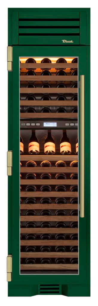 Wine Column, Left Hinged, Emerald, Brass Hardware TR24DZWLSGA086H01