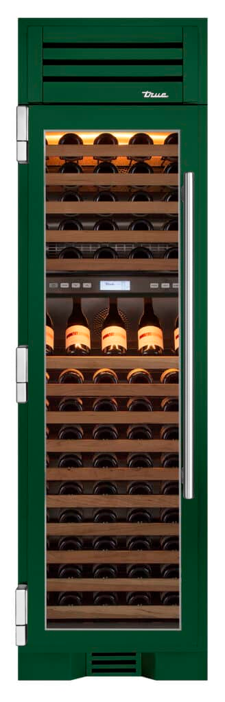 Wine Column, Left Hinged, Emerald, Chrome Hardware TR24DZWLSGA086H02