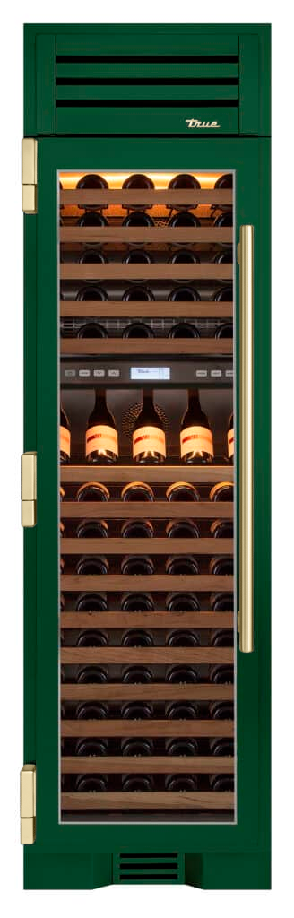 Wine Column, Left Hinged, Emerald, Gold Hardware TR24DZWLSGA086H08