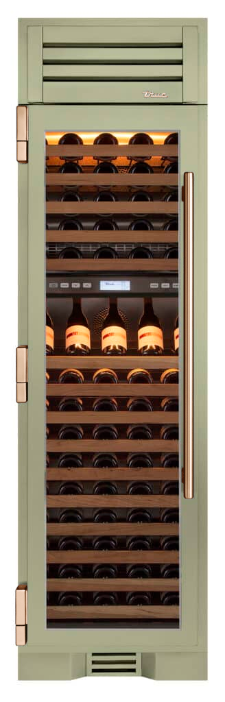 Wine Column, Left Hinged, Sage, Copper Hardware TR24DZWLSGA129H03