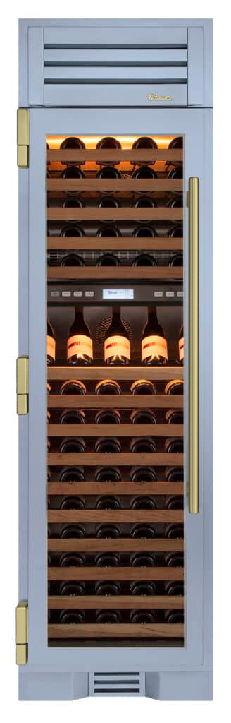 Wine Column, Left Hinged, Bluestone, Brass Hardware TR24DZWLSGA152H01