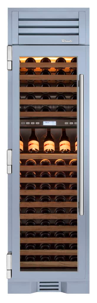 Wine Column, Left Hinged, Bluestone, Chrome Hardware TR24DZWLSGA152H02