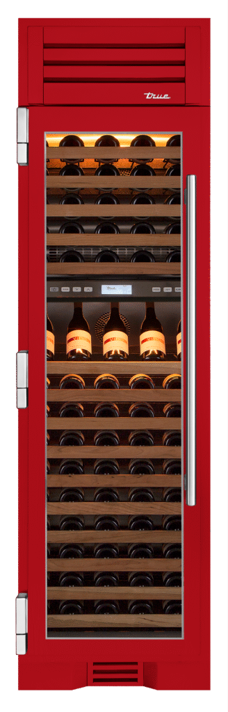 Wine Column, Left Hinged, Crimson, Chrome Hardware TR24DZWLSGA193H02