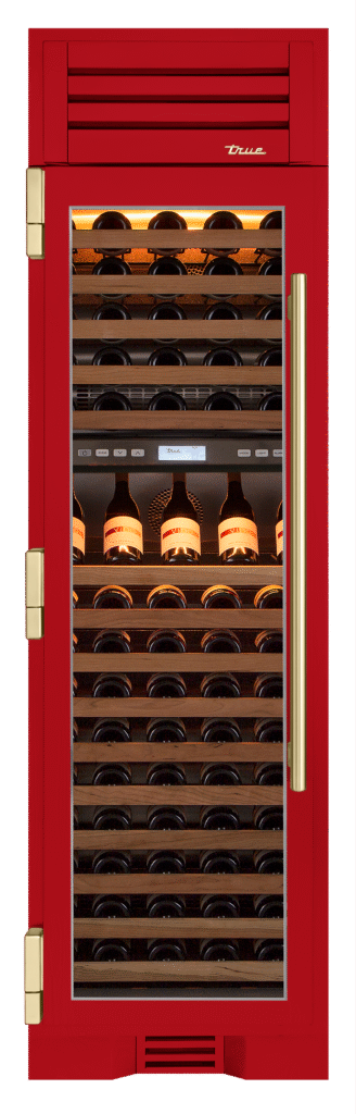 Wine Column, Left Hinged, Crimson, Gold Hardware TR24DZWLSGA193H08