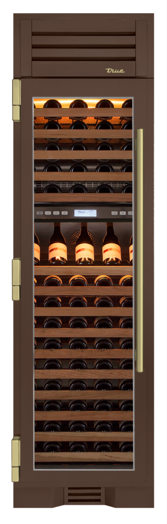 Wine Column, Left Hinged, Espresso, Brass Hardware TR24DZWLSGA305H01