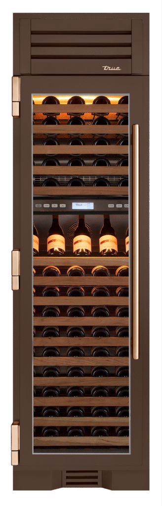 Wine Column, Left Hinged, Espresso, Copper Hardware TR24DZWLSGA305H03