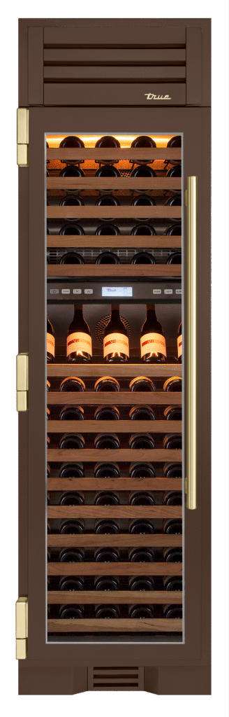 Wine Column, Left Hinged, Espresso, Gold Hardware TR24DZWLSGA305H08