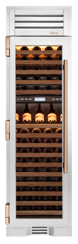 Wine Column, Left Hinged, Color Match, Copper Hardware TR24DZWLSGAXXXH03