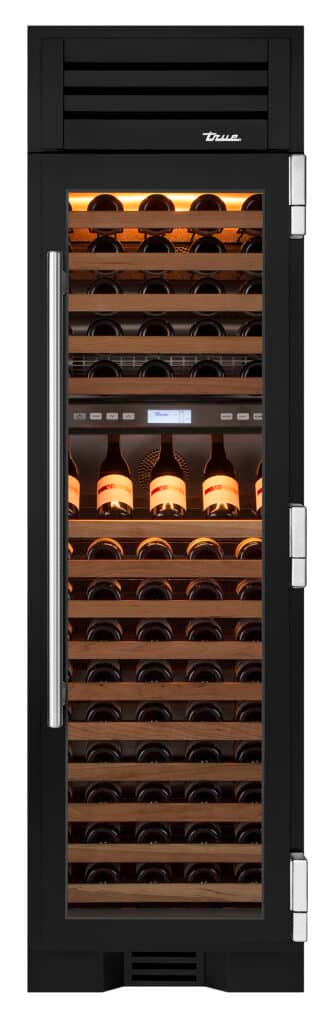 Wine Column, Right Hinged, Matte Black, Chrome Hardware TR24DZWRSGA027H02