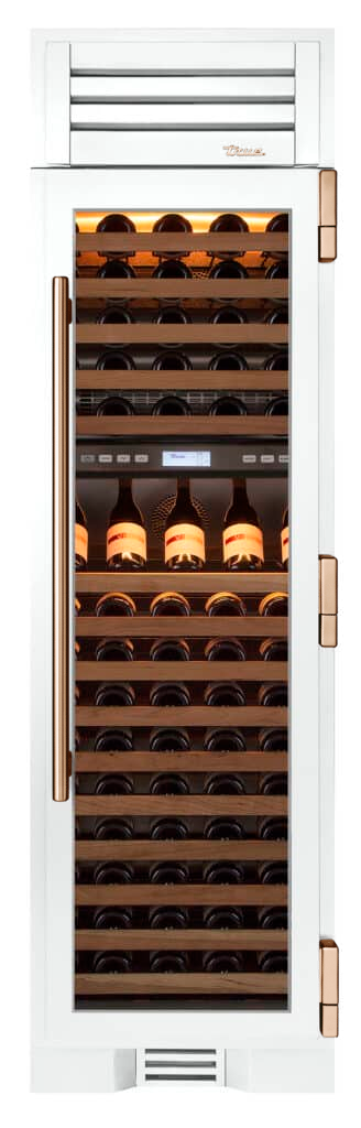 Wine Column, Right Hinged, Matte White, Copper Hardware TR24DZWRSGA030H03