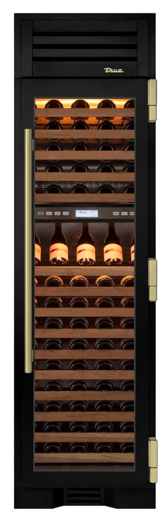 Wine Column, Right Hinged, Gloss Black, Brass Hardware TR24DZWRSGA044H01