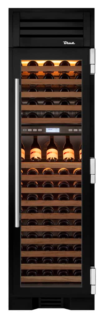 Wine Column, Right Hinged, Gloss Black, Chrome Hardware TR24DZWRSGA044H02