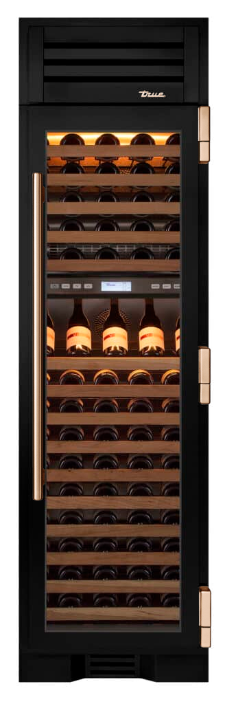 Wine Column, Right Hinged, Gloss Black, Copper Hardware TR24DZWRSGA044H03