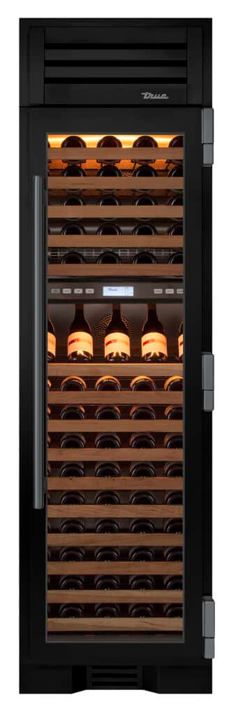 Wine Column, Right Hinged, Gloss Black, Pewter Hardware TR24DZWRSGA044H05