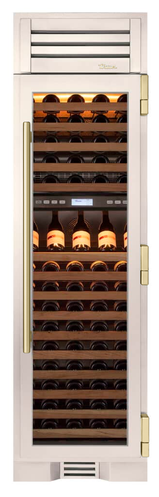 Wine Column, Right Hinged, Antique White, Gold Hardware TR24DZWRSGA050H08