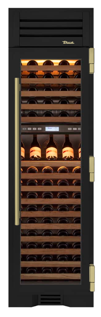 Wine Column, Right Hinged, Ultra Matte Black, Brass Hardware TR24DZWRSGA085H01
