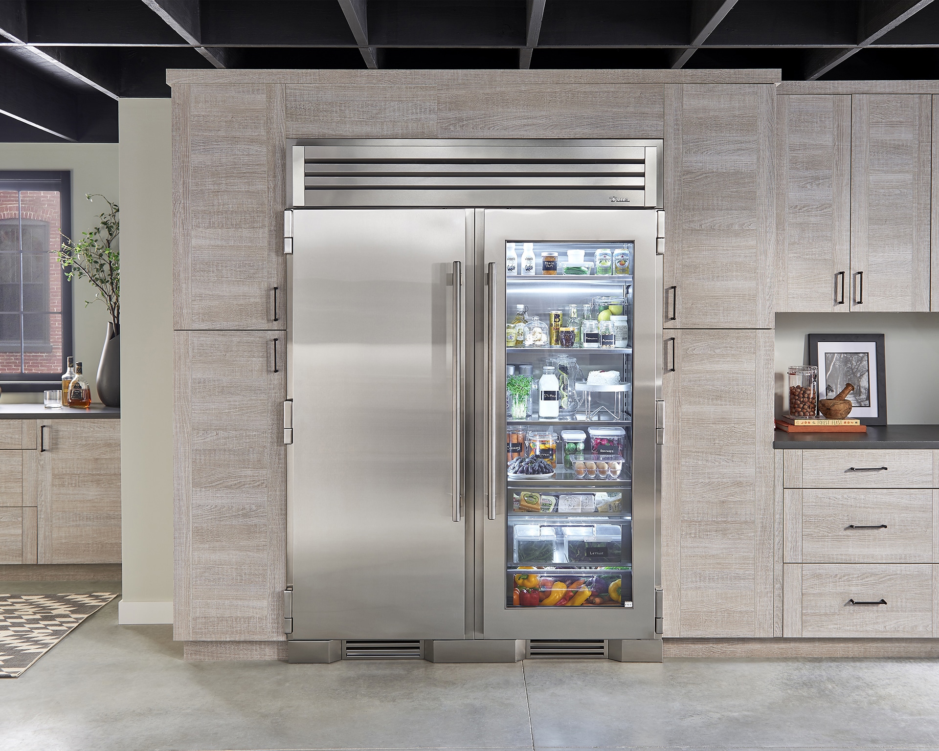 Freezer Column, Left Hinged, Espresso, Copper Hardware TR24FRZLSSA305H03