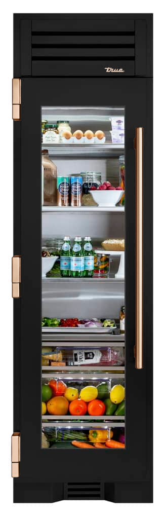 Refrigerator Column, Left Hinged, Matte Black, Copper Hardware TR24REFLSGA027H03