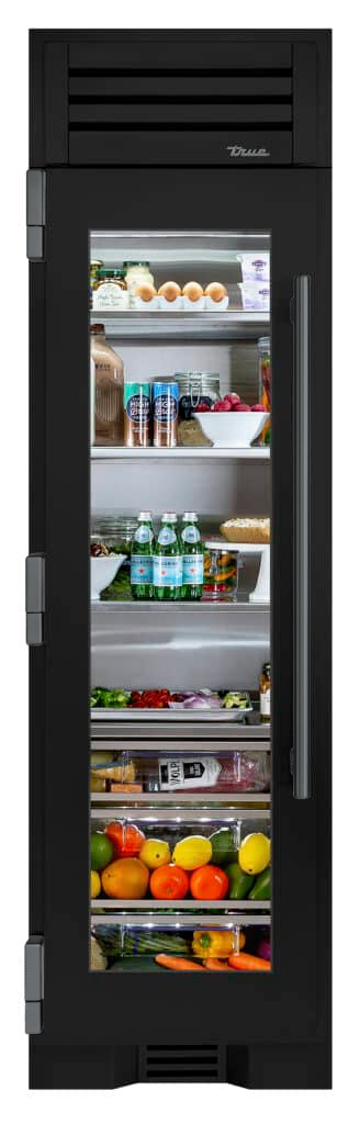 Refrigerator Column, Left Hinged, Matte Black, Pewter Hardware TR24REFLSGA027H05
