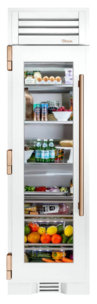 Refrigerator Column, Left Hinged, Matte White, Copper Hardware TR24REFLSGA030H03