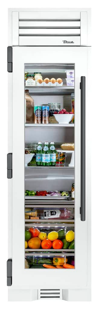 Refrigerator Column, Left Hinged, Matte White, Pewter Hardware TR24REFLSGA030H05