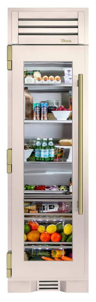 Refrigerator Column, Left Hinged, Antique White, Brass Hardware TR24REFLSGA050H01