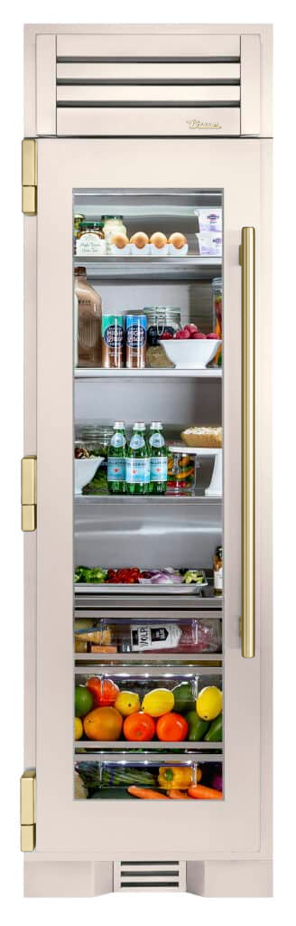 Refrigerator Column, Left Hinged, Antique White, Gold Hardware TR24REFLSGA050H08