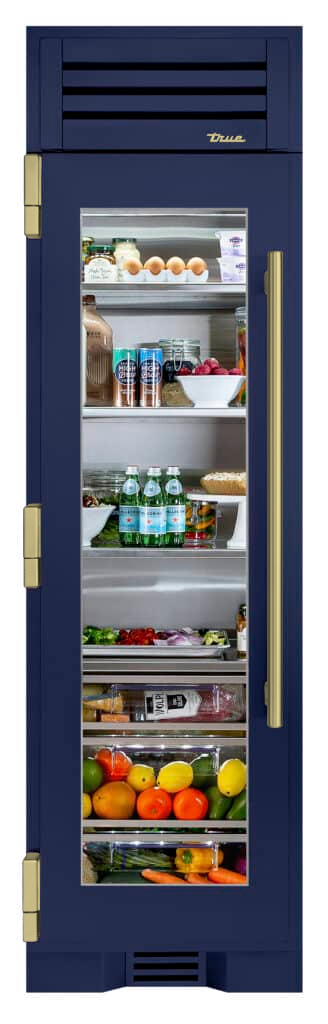 Refrigerator Column, Left Hinged, Cobalt, Brass Hardware TR24REFLSGA078H01
