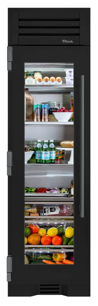 Refrigerator Column, Left Hinged, Ultra Matte Black, Pewter Hardware TR24REFLSGA085H05