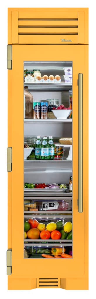 Refrigerator Column, Left Hinged, Saffron, Brass Hardware TR24REFLSGA103H01