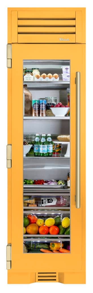Refrigerator Column, Left Hinged, Saffron, Gold Hardware TR24REFLSGA103H08