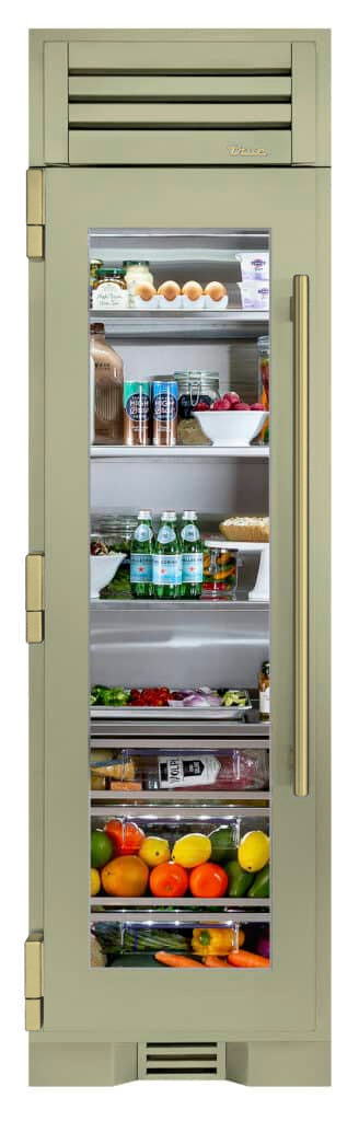 Refrigerator Column, Left Hinged, Sage, Brass Hardware TR24REFLSGA129H01