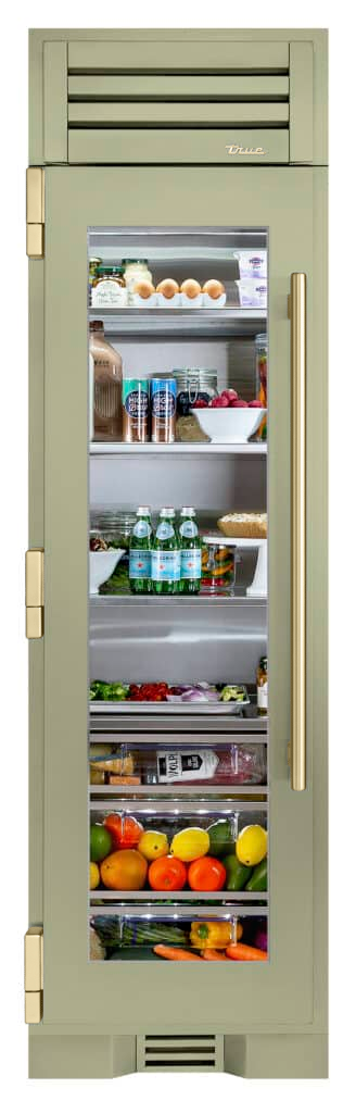 Refrigerator Column, Left Hinged, Sage, Gold Hardware TR24REFLSGA129H08