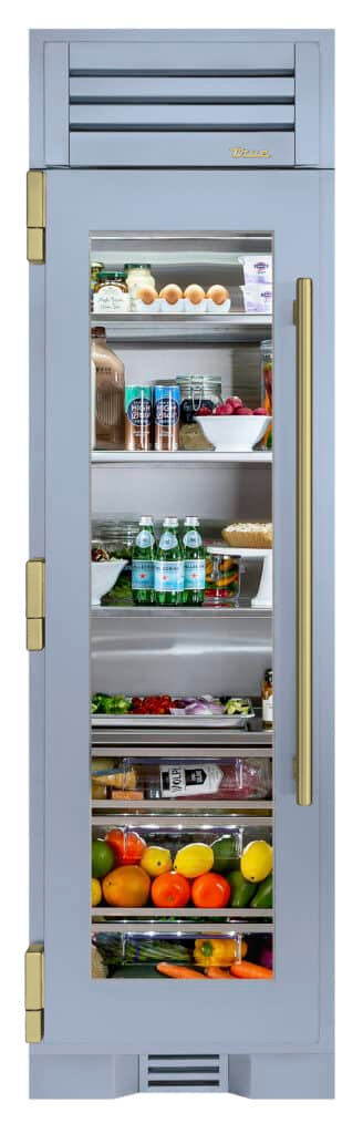 Refrigerator Column, Left Hinged, Bluestone, Brass Hardware TR24REFLSGA152H01