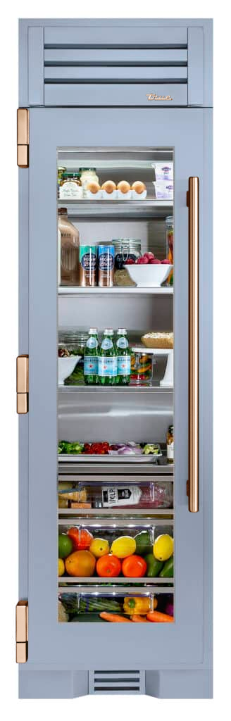 Refrigerator Column, Left Hinged, Bluestone, Copper Hardware TR24REFLSGA152H03