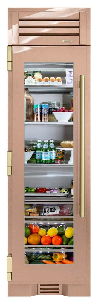 Refrigerator Column, Left Hinged, Champagne, Gold Hardware TR24REFLSGA179H08
