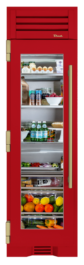 Refrigerator Column, Left Hinged, Crimson, Brass Hardware TR24REFLSGA193H01