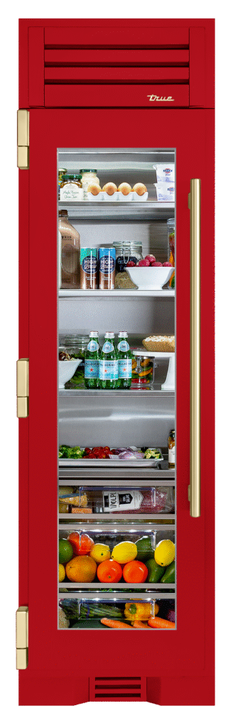 Refrigerator Column, Left Hinged, Crimson, Gold Hardware TR24REFLSGA193H08