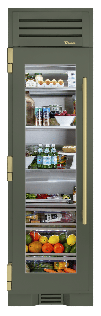 Refrigerator Column, Left Hinged, Olive, Brass Hardware TR24REFLSGA238H01